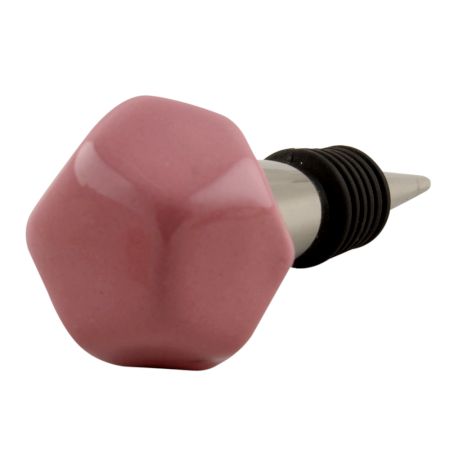 Solid Pink Octagon Ceramic Wine Stopper Online